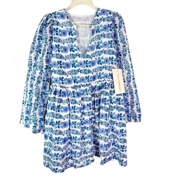 NWT Alix of Bohemia Silvie Iris Ivy Cotton Mini Dress Blue Size XS - Picture 5 of 15
